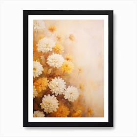 White And Yellow Dahlias Art Print