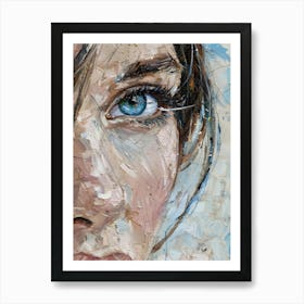 Portrait Of A Woman With Blue Eyes Art Print