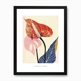 Colourful Flower Illustration Poster Flamingo Flower 1 Art Print