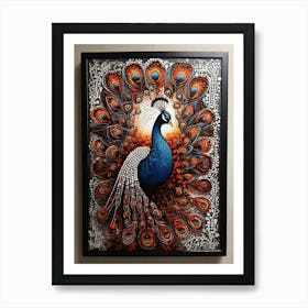 Default Australian Aboriginal Dot Painting Style Art Peacock 1 (2) Art Print