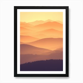 Sunset Over Mountains Art Print