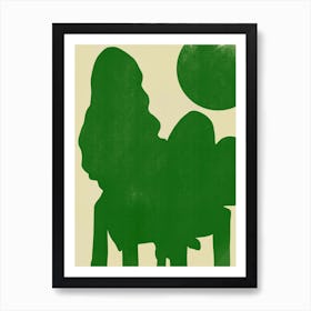 Large Figure Cut Out In Green Art Print