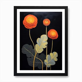 Ranunculus 2 Hilma Af Klint Inspired Flower Illustration Art Print