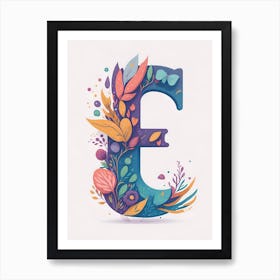 Colorful Letter E Illustration 80 Póster