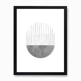 Gray abstract geometric 1 Art Print