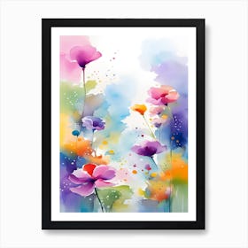 Watercolor Flowers 1 Art Print