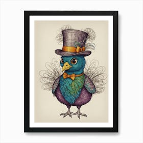 Bird In A Top Hat Art Print