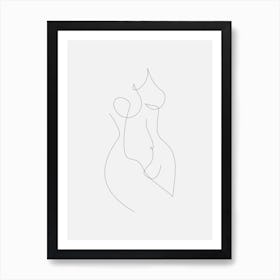 Nude Woman Minimalist Aesthetic Art Print