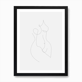 Nude Woman Minimalist Aesthetic Art Print