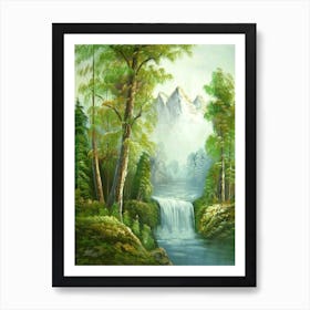 Waterfall Painting Art Print