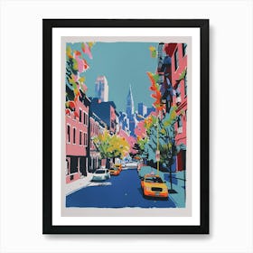 Chelsea New York Colourful Silkscreen Illustration 1 Art Print