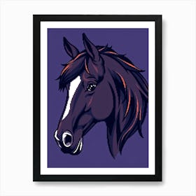 Purple Horse Head Portrait Art Print