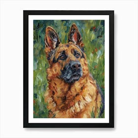 German Shepherd Acrylic Painting 11 Art Print