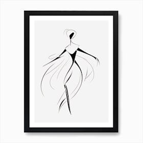 Line Art Woman Body 13 Art Print