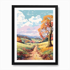 The Shropshire Way England 2 Hike Illustration Art Print