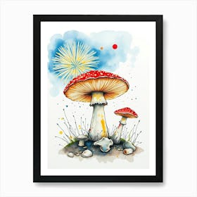 Mushroom Painting 6 Art Print