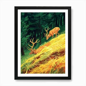 Deer In The Forest 26 Art Print