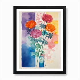 Carnations Flower Illustration 4 Art Print