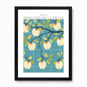 Mercado De La Fruta Apples Illustration 2 Poster Art Print