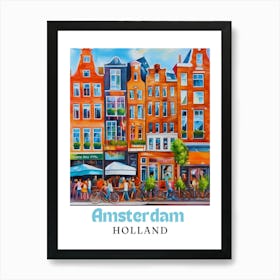 Netherlands Amsterdam, travel poster, wall art print, Amsterdam painting,25 Art Print