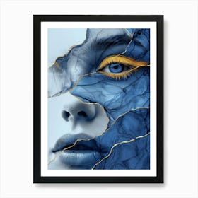 Abstract Of A Woman'S Face Extraordinary femininity woven with threads of gold 8 Art Print