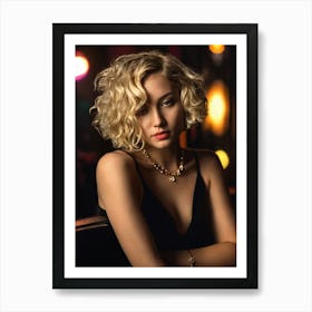 Woman In A Black Dress Art Print