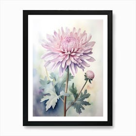 Watercolor Chrysanthemum Flower Art Print