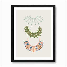 Ruth Bader Ginsburg 3 Collars Art Print