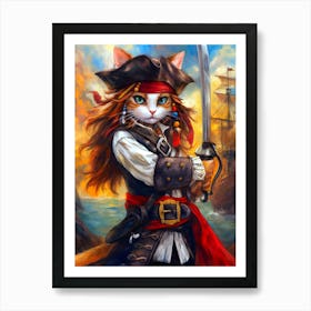 Pirate Cat 14 Art Print