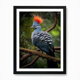 Nature's Nobility: Crowned Pigeon Jungle Bird Wall Art Art Print