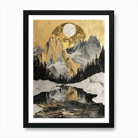 Moonlight Mountain Art Print