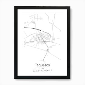 Taguasco,Cuba Minimalist Map Art Print