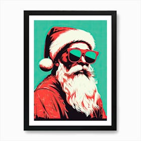 Santa Claus In Sunglasses, Pop Art 4 Art Print
