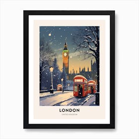 Winter Night  Travel Poster London United Kingdom 7 Art Print