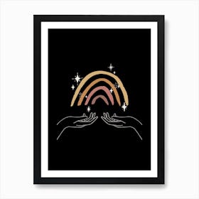 Hands Celestial Rainbow Dark Art Print