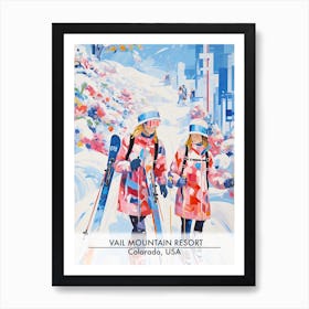 Vail Mountain Resort   Colorado Usa, Ski Resort Poster Illustration 3 Art Print