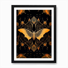 Geometric Bat Illustration 2 Art Print