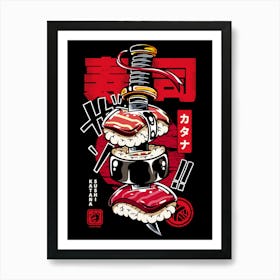 Japan Katana Sushis Art Print