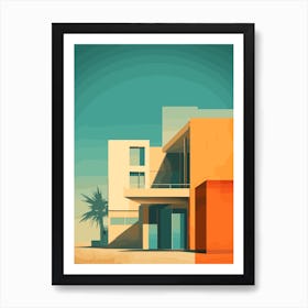 Huntington Beach California Abstract Orange Hues 6 Art Print