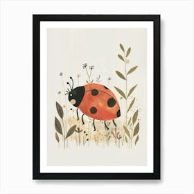 Charming Nursery Kids Animals Ladybug 3 Art Print