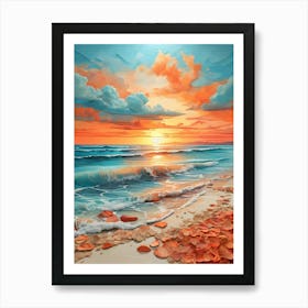 Sunset On The Beach 29 Art Print