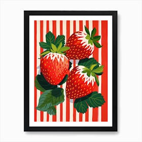 Strawberries Fruit Summer Illustration 2 Art Print