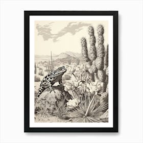 Desert Wave Frog Drawing 2 Art Print