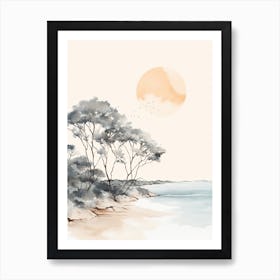 Watercolour Of Hyams Beach   New South Wales Australia 1 Art Print