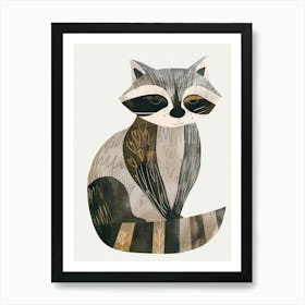 Charming Nursery Kids Animals Raccoon 3 Art Print