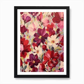 Red Flower Impressionist Painting 7 Art Print