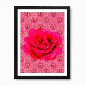 Glitter Sparkle Rose Pattern Art Print