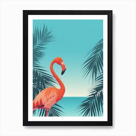 Greater Flamingo Nassau Bahamas Tropical Illustration 6 Art Print