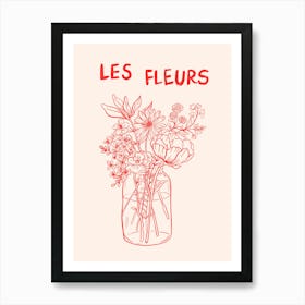 Les Fleurs Flower Vase 2 Art Print