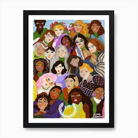 Portrait de Femmes affiche colorée pour salon